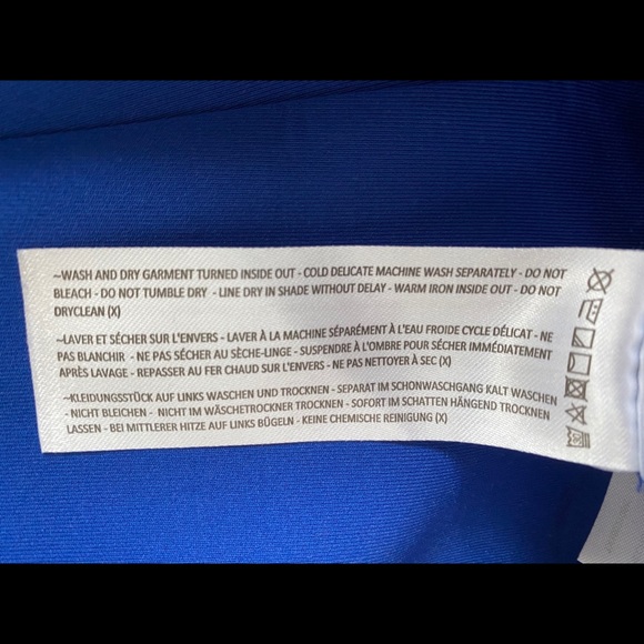 Bright Blue Midi Skirt with Side Slits S - Picture 8 of 9